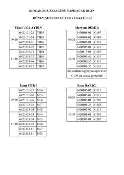 Meryem DEMİR Esra DARICI Y&uuml;cel &Uuml;nl&uuml; AYDIN Banu SITKI