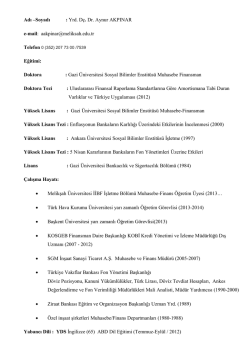 C.V. - Melikşah &Uuml;niversitesi