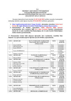 tc mehmet akif ersoy &uuml;niversitesi sağlık bilimleri enstit&uuml;s&uuml; 2014