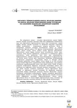 ORTAOKUL &Ouml;ĞRENCİLERİNİN SOSYAL