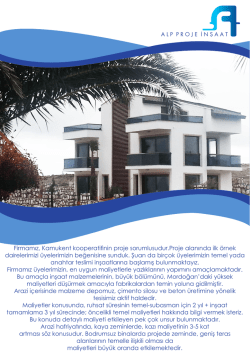 Firmamız, Kamukent kooperatifinin proje