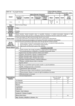 RPD 103 - Fizyolojik Psikoloji Eğitim Bilimleri Bölümü Rehberlik ve