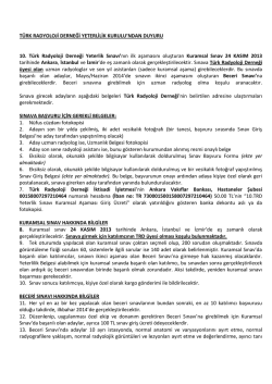 sınav duyurusu - T&uuml;rk Radyoloji Derneği