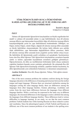İSAYEV, Hurşit-T&Uuml;RK &Ouml;ĞRENCİLERİN RUS&Ccedil;A