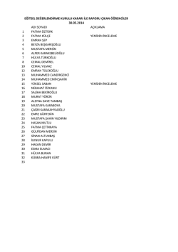 30/05/2014 tarihi itibari ile raporu &ccedil;ıkan &ouml;ğrenciler