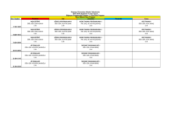 Ders Saatleri Pazartesi Salı &Ccedil;arşamba Perşembe Cuma 17:40