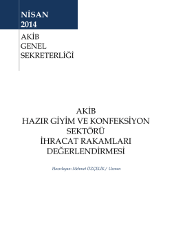 Nisan 2014 - Akdeniz İhracat&ccedil;ı Birlikleri