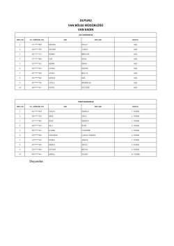 Duyurulur. DUYURU VAN B&Ouml;LGE M&Uuml;D&Uuml;RL&Uuml;Ğ&Uuml; VAN KADIN