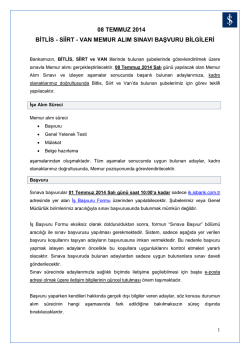 Başvuru Koşulları - T&uuml;rkiye İş Bankası