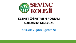 Online Eğitim-İletişim Portalı (K12Net) &Ouml;ğretmen Kullanım Kılavuzu