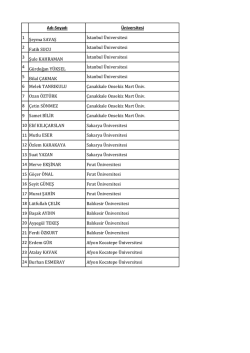 Adı-Soyadı &Uuml;niversitesi 1 Şeyma SAVAŞ İstanbul &Uuml;niversitesi 2