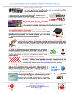 YÖS hakkında bilgi - Bern Eğitim Müşavirliği