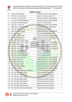 Katılımcı Listesi - S&uuml;leyman Demirel &Uuml;niversitesi
