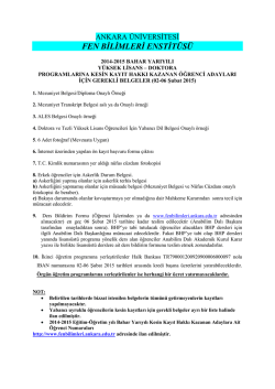 Lisans&uuml;st&uuml; Programlara Kesin Kayıt Hakkı Kazanan &Ouml;ğrenci