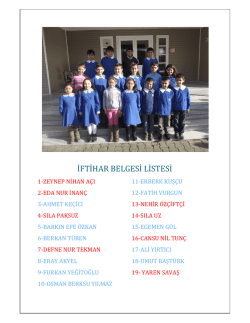 İFTİHAR BELGESİ LİSTESİ