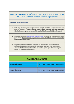 Program Kayıtları - Fen Bilimleri