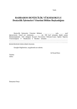 BARBAROS DENİZCİLİK Y&Uuml;KSEKOKULU Denizcilik İşletmeleri