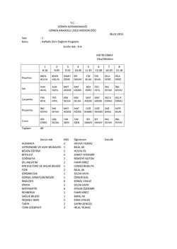 Haftalık Ders Dağıtım Programı