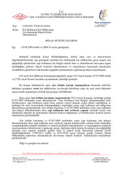 B&Ouml;LGE M&Uuml;D&Uuml;RL&Uuml;KLERİNE İlgi : 03.08.2009 tarihli ve 2009/14