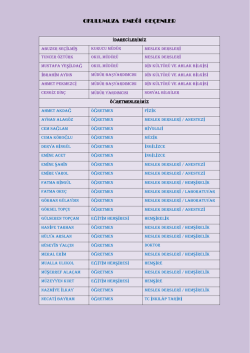 OKULUMUZA EMEĞİ GE&Ccedil;ENLER