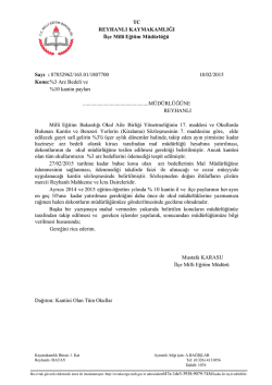 3 Arz Bedeli ve %10 kantin payları