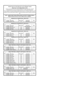 Onur Belgesi Alacak &Ouml;ğrencilerimiz