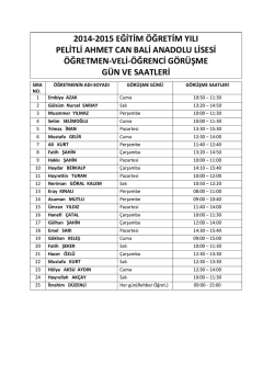 2014-2015 EĞİTİM &Ouml;ĞRETİM YILI PELİTLİ AHMET CAN BALİ