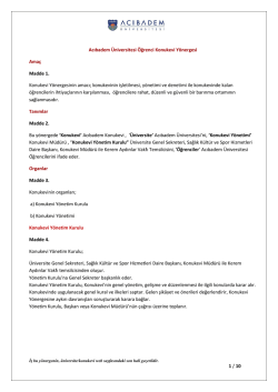 1 / 10 Acıbadem &Uuml;niversitesi &Ouml;ğrenci Konukevi Y&ouml;nergesi Ama&ccedil;
