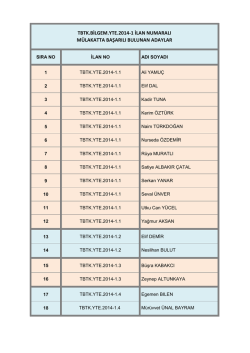 tbtk.bilgem.yte.2014-1 ilan numaralı m&uuml;lakatta başarılı bulunan