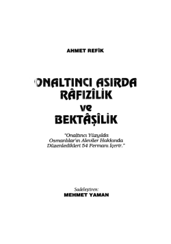AHMET REFİK ALTINAY ONALTINCI ASIRDA