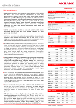 GÜNLÜK BÜLTEN - Akbank Yatırımcı