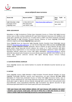 Unvan Değişikliği Sınavı Duyurusu