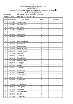 1.Grup A-B - Eskişehir Osmangazi &Uuml;niversitesi Eğitim Fak&uuml;ltesi