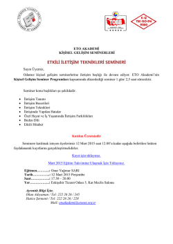 etkili iletişim teknikleri semineri hk.