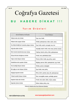 coğrafya gazetesi &ndash; tarım &uuml;r&uuml;nleri