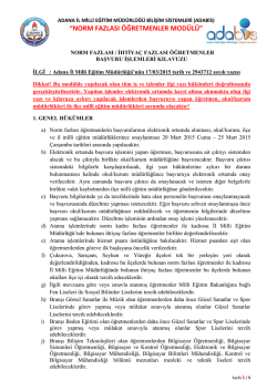 Norm/ihtiya&ccedil; fazlası &ouml;ğretmenlerin atamaları i&ccedil;in başvuru kılavuzu