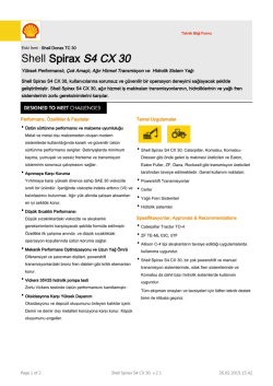 Page 1 Teknik Bilgi Formu Eski İsmi : Shell Donax TC 30 Shell