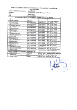 22.03.2015 Tarihlinde Yapılacak Bilim Sanat Merkezleri &Ouml;ğrenci