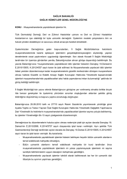 Muayenehanelerde yapılabilecek işlemler hk