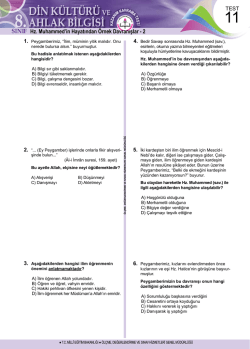 Hz. Muhammed`in Hayatından &Ouml;rnek Davranışlar