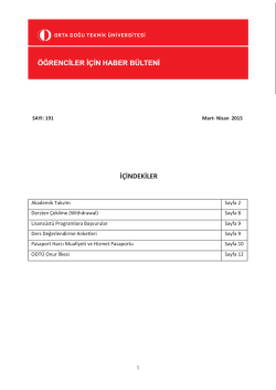 Mart-Nisan 2015 - &Ouml;ğrenci İşleri