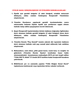 2) &Uuml;yelik i&ccedil;in gerekli belgeler - Yeni G&uuml;&ccedil; Birliği Konut Yapı Kooperatifi