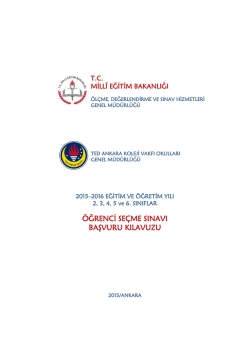 2015-2016 Eğitim &Ouml;ğretim Yılı TED Ankara Koleji Vakfı &Ouml;zel İlkokulu