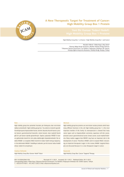 Yeni Bir Kanser Tedavi Hedefi - Journal of Clinical and Analytical