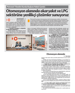 Otomasyon Alanında Akaryakıt ve LPG Sekt&ouml;r&uuml;ne