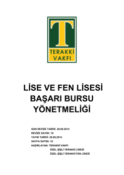 lise ve fen lisesi başarı bursu y&ouml;netmeliği
