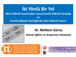 Akut b&ouml;brek hasarından sonra kronik b&ouml;brek hastalığı ve kronik
