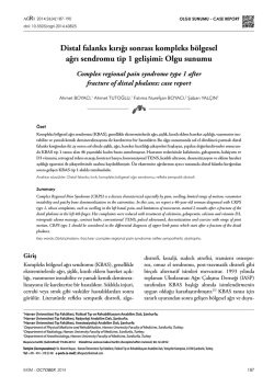 Distal falanks kırığı sonrası kompleks b&ouml;lgesel ağrı