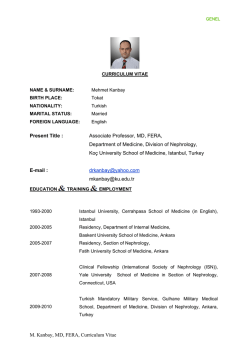 M. Kanbay, MD, FERA, Curriculum Vitae Present Title
