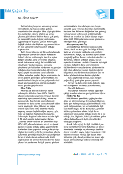 Eski &Ccedil;ağda Tıp